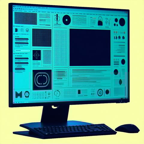 Generate an image of a computer as if it was in an infographic